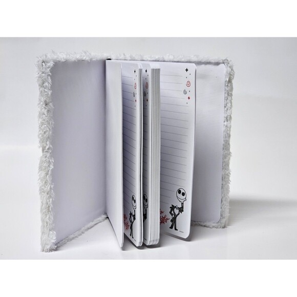 Disney Nightmare Before Christmas Jack Skellington White Furry Journal Notebook - Picture 2 of 10